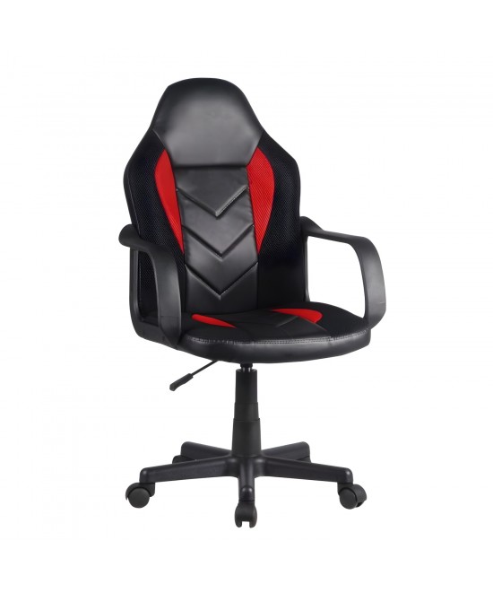 Καρέκλα Γραφείου ArteLibre NIOBH Μαύρο/Κόκκινο PVC 54x59x92-104cm