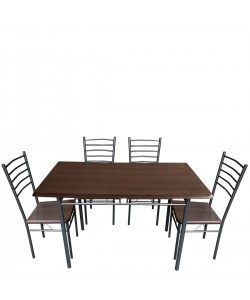 Τραπέζι Σετ (4+1) ArteLibre ALPINE ASTER Wenge 120x68x75cm