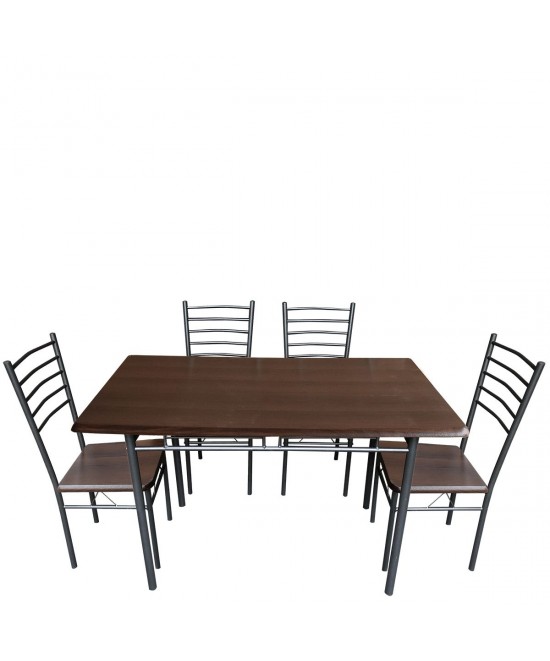 Τραπέζι Σετ (4+1) ArteLibre ALPINE ASTER Wenge 120x68x75cm