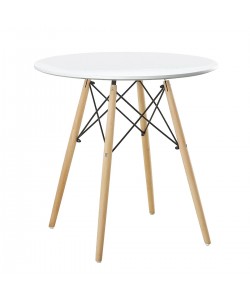 Τραπέζι ArteLibre RAPTOR Λευκό MDF/Ξύλο Φ70x74cm Τραπέζι ArteLibre RAPTOR Λευκό MDF/Ξύλο Φ70x74cm