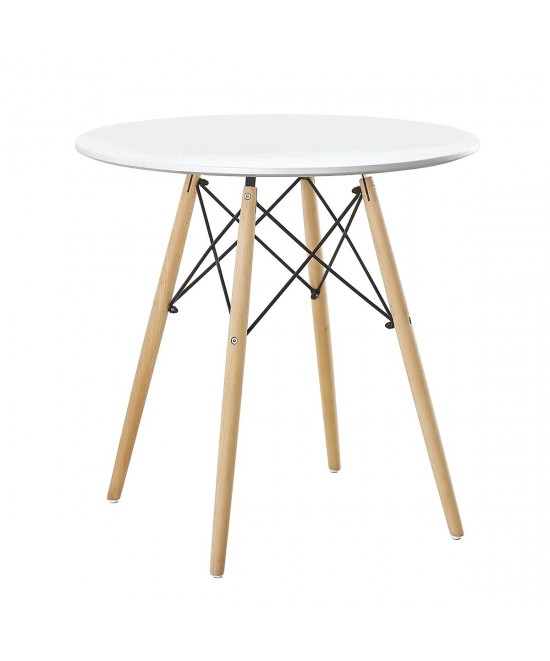 Τραπέζι ArteLibre RAPTOR Λευκό MDF/Ξύλο Φ70x74cm Τραπέζι ArteLibre RAPTOR Λευκό MDF/Ξύλο Φ70x74cm
