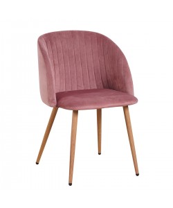 Καρέκλα ArteLibre KINGFISHER Ροζ Ύφασμα/Μέταλλο 54x55x83cm