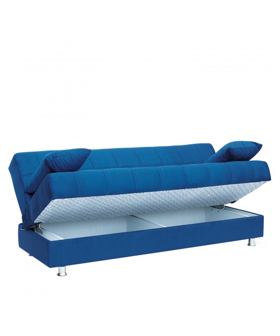 Καναπές Κρεβάτι Τριθέσιος ArteLibre LAURA Μπλε 190x84x86cm