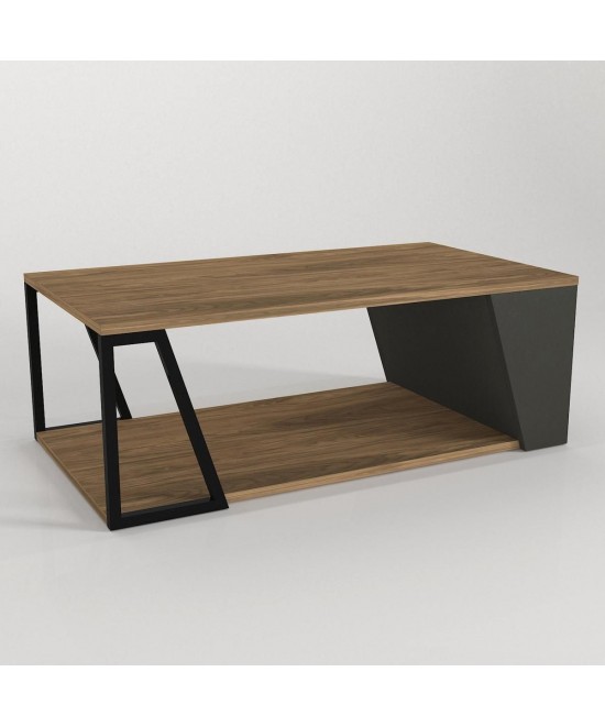 Τραπεζάκι Σαλονιού ArteLibre TINOS Φυσικό/Ανθρακί Μοριοσανίδα/Μελαμίνη 100x55x36cm