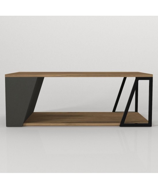 Τραπεζάκι Σαλονιού ArteLibre TINOS Φυσικό/Ανθρακί Μοριοσανίδα/Μελαμίνη 100x55x36cm