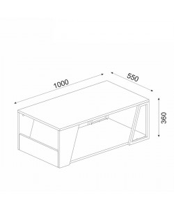 Τραπεζάκι Σαλονιού ArteLibre TINOS Φυσικό/Ανθρακί Μοριοσανίδα/Μελαμίνη 100x55x36cm