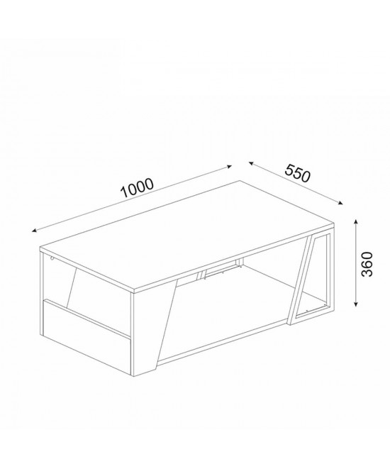 Τραπεζάκι Σαλονιού ArteLibre TINOS Φυσικό/Ανθρακί Μοριοσανίδα/Μελαμίνη 100x55x36cm