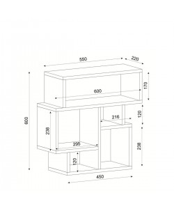 Τραπεζάκι Άκρης ArteLibre LIPSI Wenge Μοριοσανίδα/Μελαμίνη 60x22x60cm