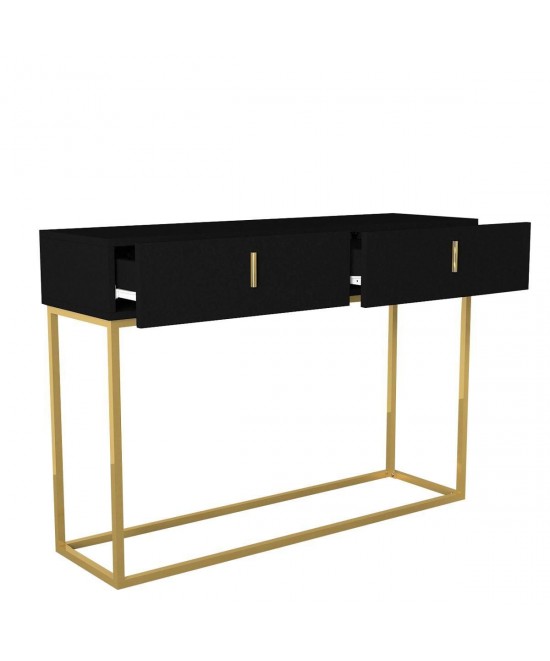 Κονσόλα ArteLibre MYKONOS Μαύρο/Μπρονζέ Μοριοσανίδα/Μελαμίνη/Μέταλλο 120x37x84cm