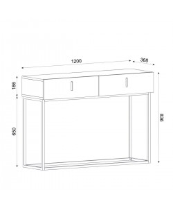 Κονσόλα ArteLibre MYKONOS Μαύρο/Μπρονζέ Μοριοσανίδα/Μελαμίνη/Μέταλλο 120x37x84cm