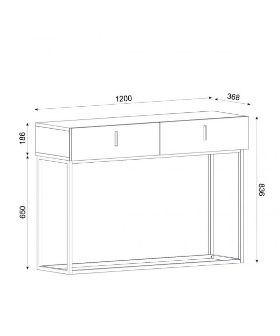 Κονσόλα ArteLibre MYKONOS Μαύρο/Μπρονζέ Μοριοσανίδα/Μελαμίνη/Μέταλλο 120x37x84cm