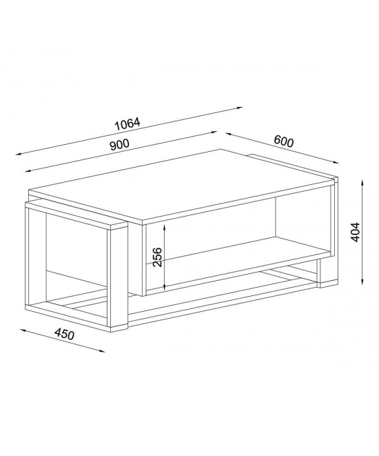 Τραπεζάκι Σαλονιού ArteLibre LEVITHA Μαύρο Μοριοσανίδα/Μελαμίνη 108x60x40cm