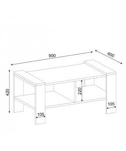Τραπεζάκι Σαλονιού ArteLibre ARSIDA Λευκό/Καρυδί Μοριοσανίδα/Μελαμίνη 90x60x42cm