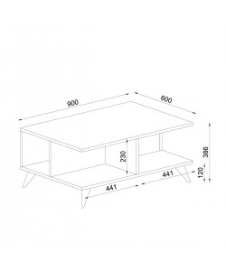Τραπεζάκι Σαλονιού ArteLibre ALONISOS Cordoba Μοριοσανίδα/Μελαμίνη 90x60x39cm