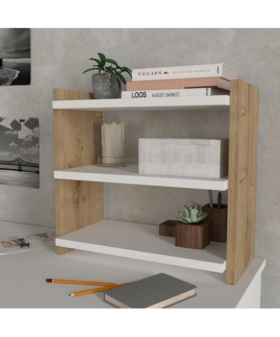 Ράφι Επιτραπέζιο ArteLibre ABELL Λευκό/Φυσικό Μοριοσανίδα/Μελαμίνη 44x17x40cm