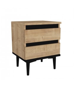 Κομοδίνο ArteLibre ABBOT Φυσικό/Μαύρο Μοριοσανίδα/Μελαμίνη 40x35x50.6cm