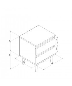 Κομοδίνο ArteLibre ABBOT Φυσικό/Μαύρο Μοριοσανίδα/Μελαμίνη 40x35x50.6cm