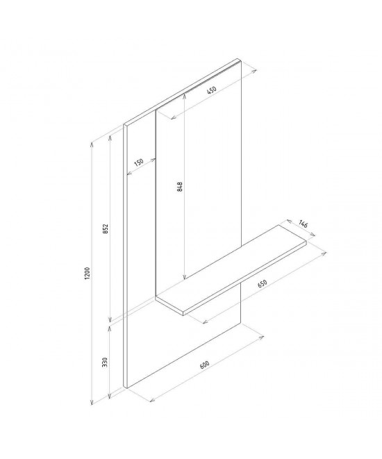 Έπιπλο Εισόδου ArteLibre AOKI Μαύρο/Φυσικό Μοριοσανίδα/Μελαμίνη 60x15x120cm
