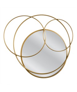 Καθρέπτης Τοίχου ArteLibre ALMIEL Χρυσό Μέταλλο/Γυαλί 57x3x57cm