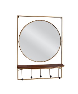 Καθρέπτης Τοίχου ArteLibre Με Κρεμάστρα ELROS Χρυσό Μέταλλο/Γυαλί 63x12x87.5cm Καθρέπτης Τοίχου ArteLibre Με Κρεμάστρα ELROS Χρυσό Μέταλλο/Γυαλί 63x12x87.5cm