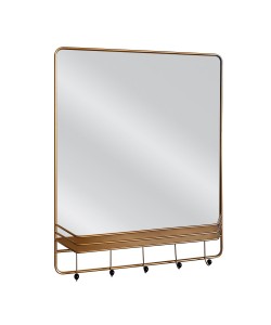 Καθρέπτης Τοίχου ArteLibre Με Κρεμάστρα ELURIN Χρυσό Μέταλλο/Γυαλί 80x15x102cm Καθρέπτης Τοίχου ArteLibre Με Κρεμάστρα ELURIN Χρυσό Μέταλλο/Γυαλί 80x15x102cm