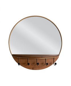 Καθρέπτης Τοίχου ArteLibre Με Κρεμάστρα EOMER Χρυσό Μέταλλο/Ξύλο/Γυαλί 61.5x13x61.5cm Καθρέπτης Τοίχου ArteLibre Με Κρεμάστρα EOMER Χρυσό Μέταλλο/Ξύλο/Γυαλί 61.5x13x61.5cm