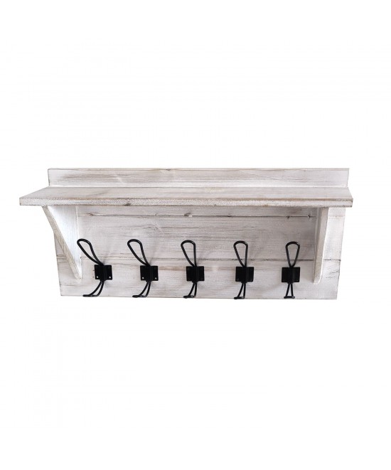 Κρεμάστρα Τοίχου ArteLibre ESTE Γκρι Ξύλο 61x9.5x25.5cm