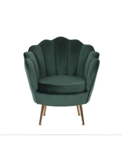 Πολυθρόνα ArteLibre FLORIAN Πράσινο Βελούδο/Μέταλλο/Ξύλο 74x80x75cm
