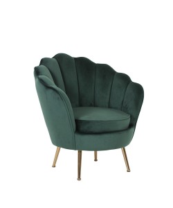 Πολυθρόνα ArteLibre FLORIAN Πράσινο Βελούδο/Μέταλλο/Ξύλο 74x80x75cm