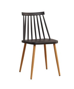 Καρέκλα ArteLibre CYGNET Μαύρο/Φυσικό PP/Μέταλλο 42x46x80cm Καρέκλα ArteLibre CYGNET Μαύρο/Φυσικό PP/Μέταλλο 42x46x80cm