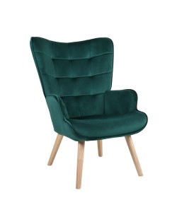 Πολυθρόνα ArteLibre MARION Πράσινο Βελούδο/Ξύλο 73x69x96cm