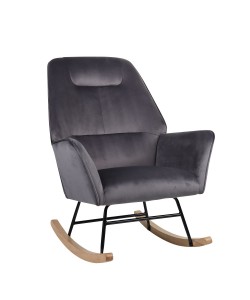 Πολυθρόνα Κουνιστή ArteLibre BERTIE Γκρι Βελούδο/Μέταλλο/Ξύλο 87x72x96cm Πολυθρόνα Κουνιστή ArteLibre BERTIE Γκρι Βελούδο/Μέταλλο/Ξύλο 87x72x96cm