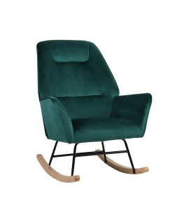 Πολυθρόνα Κουνιστή ArteLibre BERTIE Πράσινο Βελούδο/Μέταλλο/Ξύλο 87x72x96cm