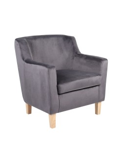 Πολυθρόνα ArteLibre TALIANNA Γκρι Βελούδο/Ξύλο 68x70x77cm