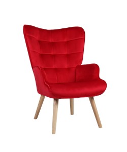 Πολυθρόνα ArteLibre MARION Κόκκινο Βελούδο/Ξύλο 73x69x96cm