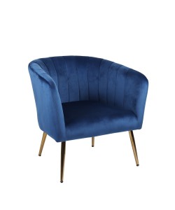 Πολυθρόνα ArteLibre TIANA Μπλε Βελούδο/Ξύλο 52x82x76cm