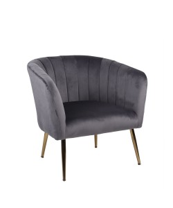 Πολυθρόνα ArteLibre TIANA Γκρι Βελούδο/Ξύλο 52x82x76cm