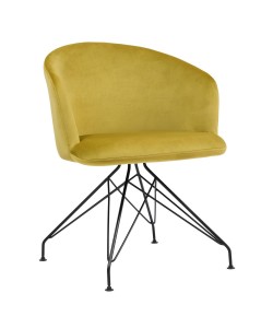 Πολυθρόνα ArteLibre JOHAN Κίτρινο Βελούδο/Μέταλλο 63x51x78cm