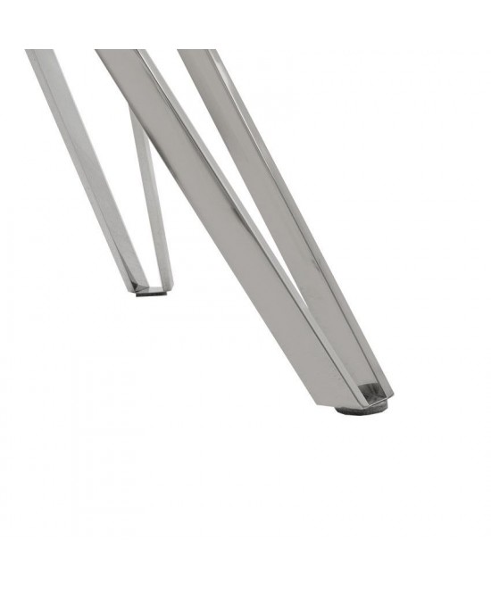 Τραπέζι ArteLibre BIHOR Διάφανο/Χρώμιο Γυαλί/Μέταλλο 80x80x75cm