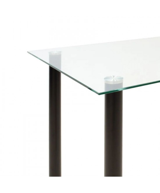 Τραπέζι ArteLibre TEIDE Διάφανο/Μαύρο Γυαλί/Μέταλλο 140x80x75cm
