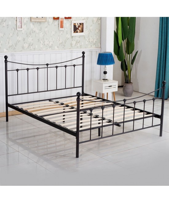 Κρεβάτι ArteLibre SOPHIE Μεταλλικό Sandy Rusty 210x168x110cm (Στρώμα 160x200cm)