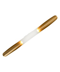 Φωτιστικό Τοίχου ArteLibre PAMPA Δίφωτο Λευκό/Χρυσό Μέταλλο/Αλουμίνιο 6x75x40cm