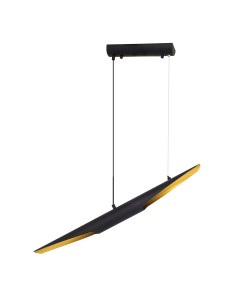 Φωτιστικό Κρεμαστό ArteLibre QUERA Δίφωτο Μαύρο/Χρυσό Μέταλλο/Αλουμίνιο 6x75x120cm