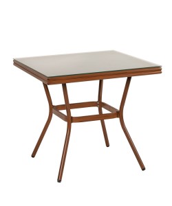 Τραπέζι Κήπου ArteLibre ANGOLA Μπαμπού Αλουμίνιο/Γυαλί 80x80x75cm