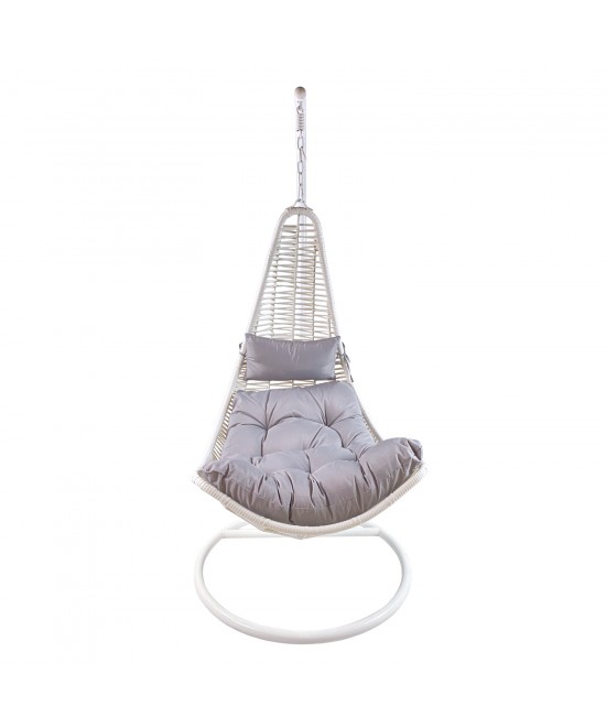 Κούνια Πολυθρόνα ArteLibre KEVIN Λευκό/Γκρι Μέταλλο/Rattan 80x70x195cm Κούνια Πολυθρόνα ArteLibre KEVIN Λευκό/Γκρι Μέταλλο/Rattan 80x70x195cm