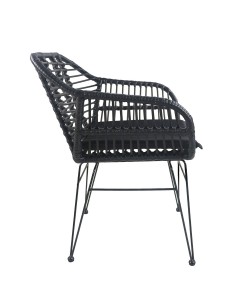 Καρέκλα Κήπου ArteLibre ACTORIUS Μαύρο Μέταλλο/Rattan 57x53x81cm