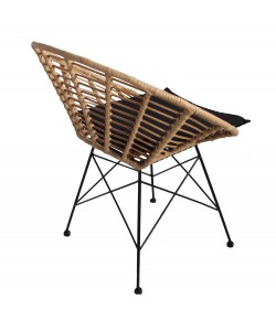 Καρέκλα Κήπου ArteLibre AELIUS Φυσικό/Μαύρο Μέταλλο/Rattan 72x62x78cm