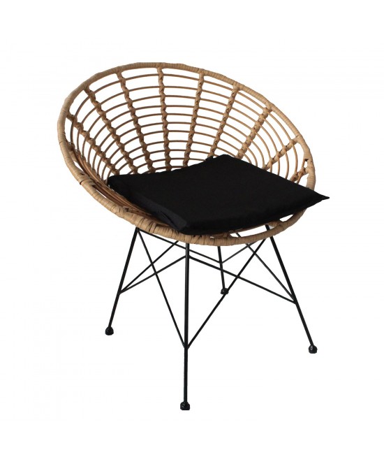 Καρέκλα Κήπου ArteLibre AELIUS Φυσικό/Μαύρο Μέταλλο/Rattan 72x62x78cm Καρέκλα Κήπου ArteLibre AELIUS Φυσικό/Μαύρο Μέταλλο/Rattan 72x62x78cm