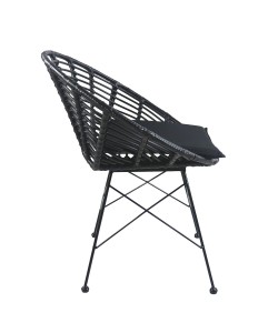 Καρέκλα Κήπου ArteLibre AELIUS Μαύρο Μέταλλο/Rattan 72x62x78cm