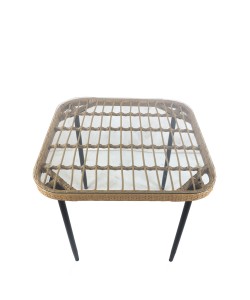 Τραπέζι Κήπου ArteLibre ANTIUS Φυσικό/Μαύρο Μέταλλο/Rattan/Γυαλί 80x80x73cm Τραπέζι Κήπου ArteLibre ANTIUS Φυσικό/Μαύρο Μέταλλο/Rattan/Γυαλί 80x80x73cm